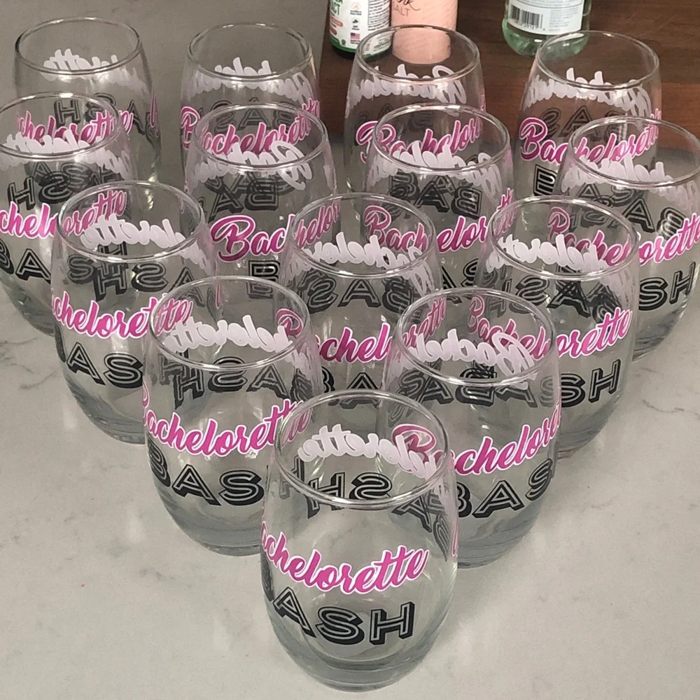 Bachelorette Bash Stemless Wine Glasses